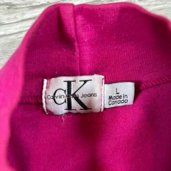 Calvin Klein Jeans Vintage Pink Mock Neck Shirt - Size Large - Picture 5 of 6
